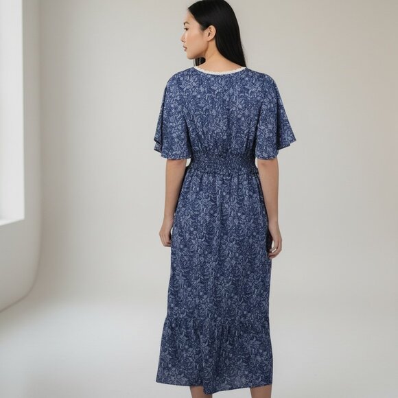 Black Tape Paisley Maxi Dress – Blue & White – Size Small – NEW - Picture 3 of 7